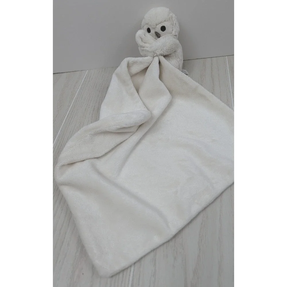 Little Jellycat Snowy Owl Soother baby Security Blanket Lovey Cream